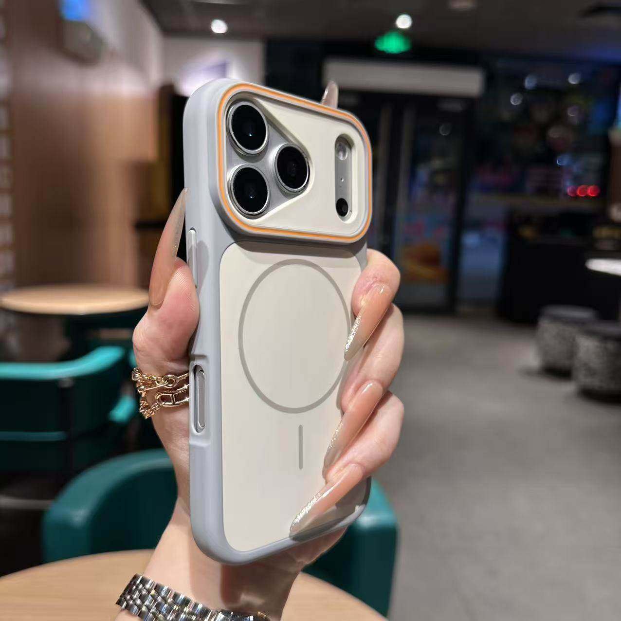 创意撞色魅影大视窗适用於苹果17Pro磁吸手机保护壳iPhone16promax高级感磨砂哑光15/14PM全包防摔13男女保护