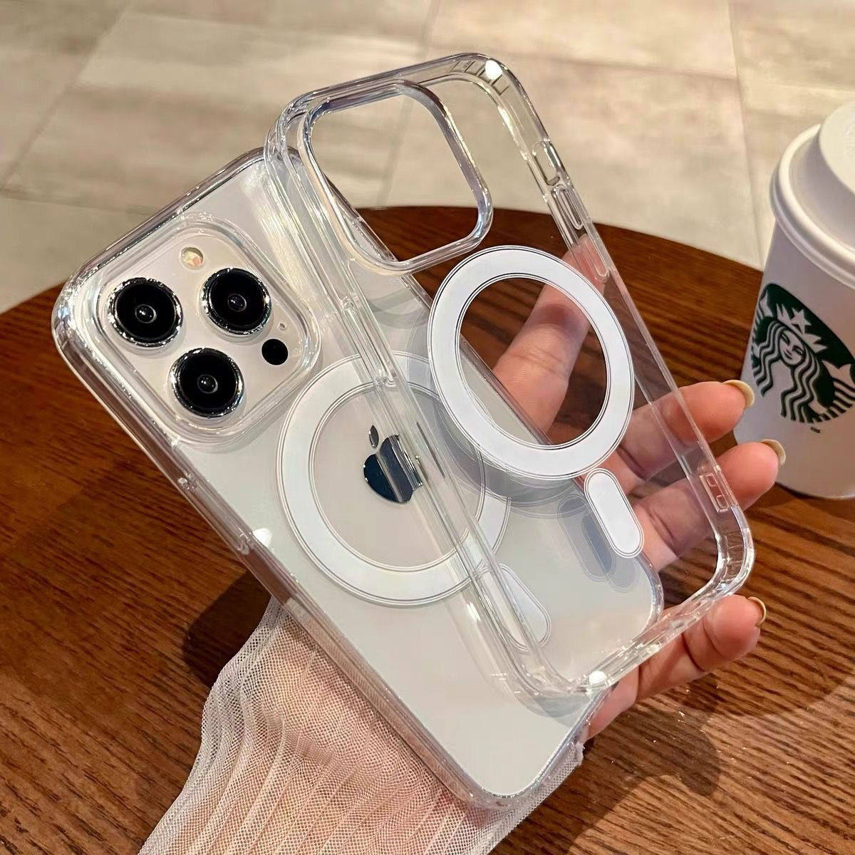 高级肤感高透磁吸壳适用苹果17/16promax手机壳iphone14pm防摔11新款15pro男女12简约14plus硬壳13保护套13pm