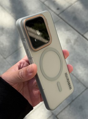 钛灰色柔纱高级感轻奢适用小米15手机壳14/13华为mate70/60磁吸K80磨砂肤感nova14荣耀Magic7pro网红ins风薄+