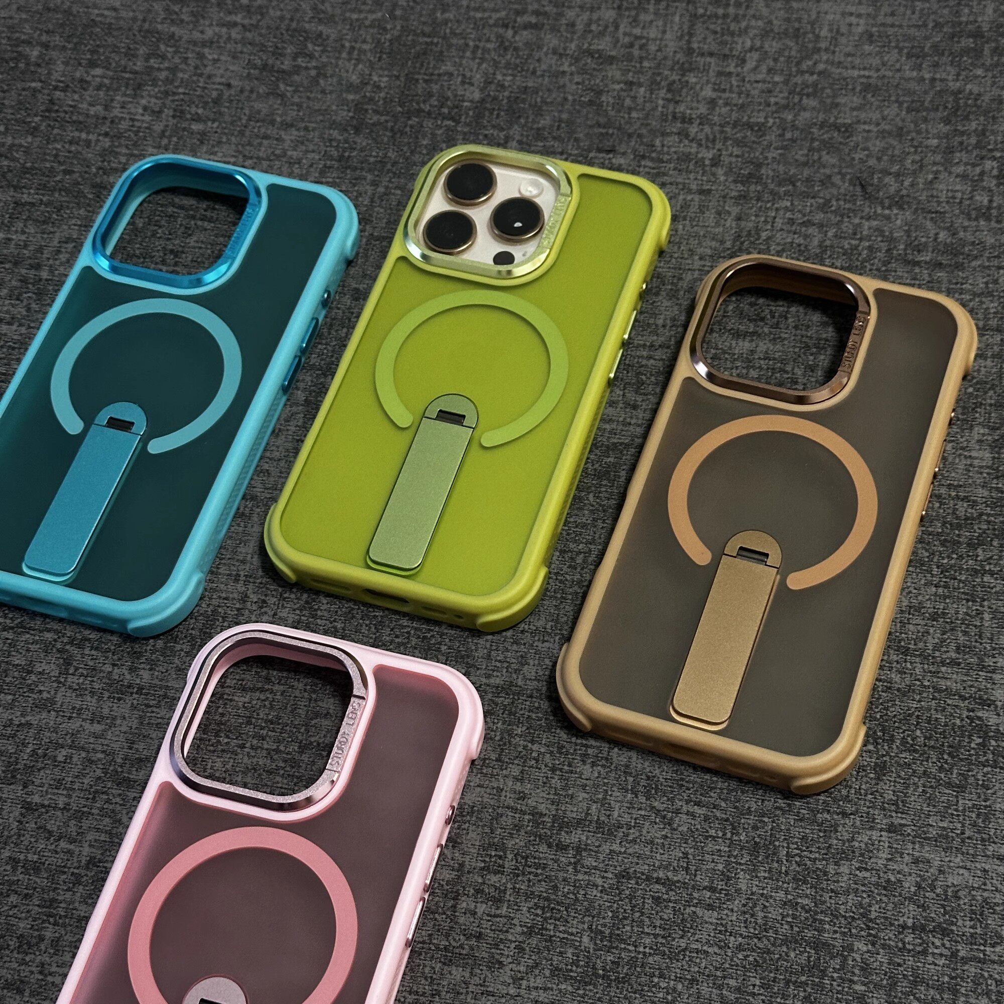 磁吸隐形折叠支架适用苹果16promax软边防撞手机壳16e新款iPhone15por四角气囊防摔14/13透明磨砂12高级plus