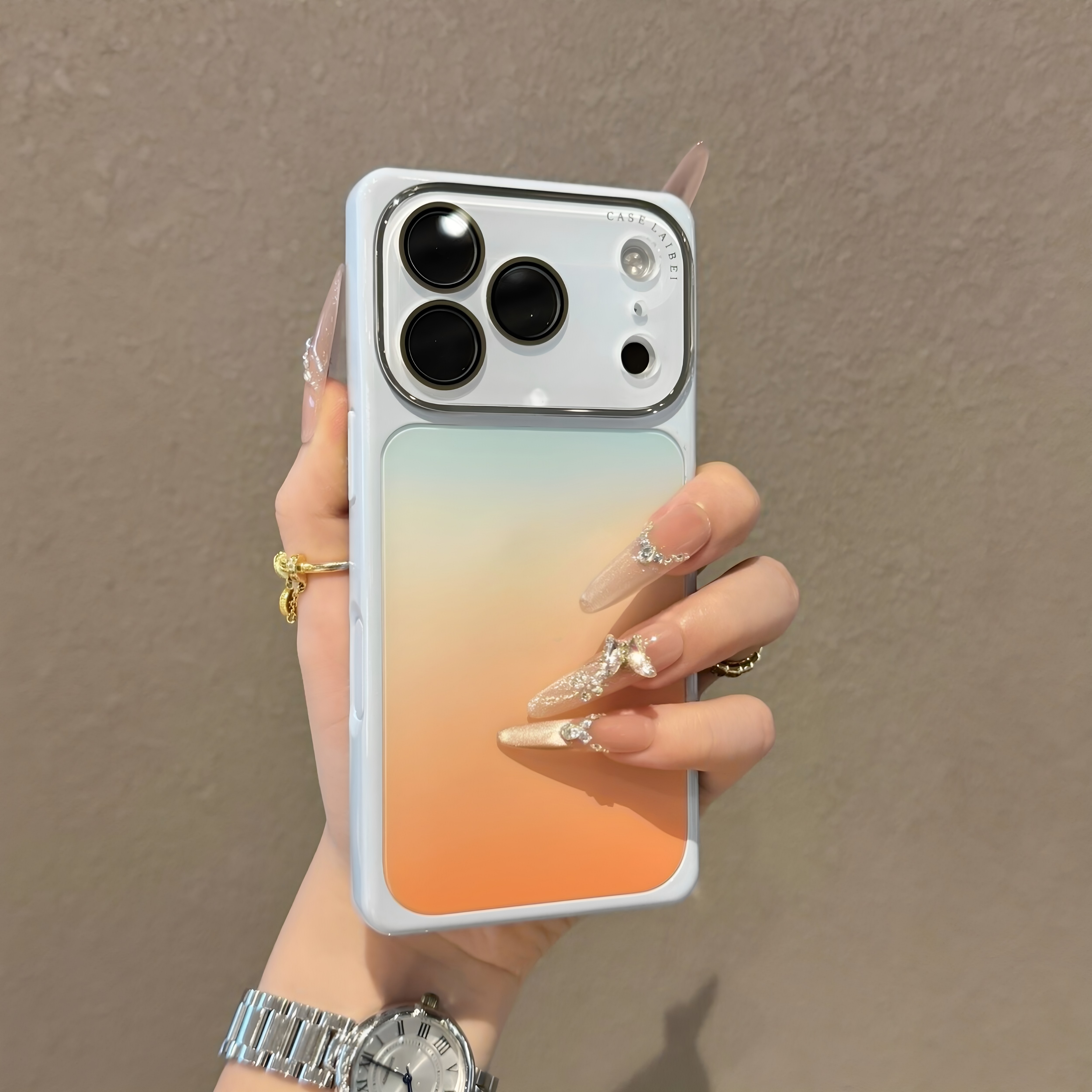 新款高颜值渐层晕染撞色适用iPhone17promax手机保护壳16pro/15全包水晶镜头膜17新款AG磨砂14全包防摔滑女保