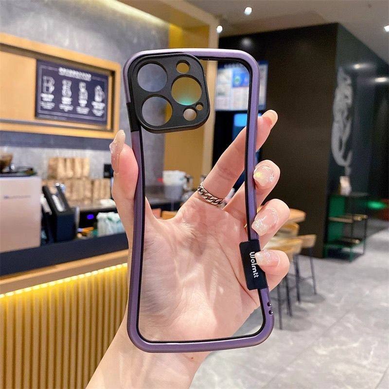 透气撞色边框苹果16PRoMax手机壳新款iphonero高级感14pro简约13pro防摔12pro全包11pro保护套16pro网红r软壳