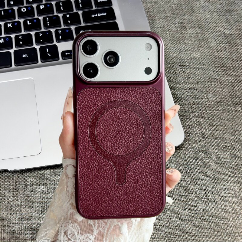 磁吸iPhone壳荔枝皮纹抗指纹