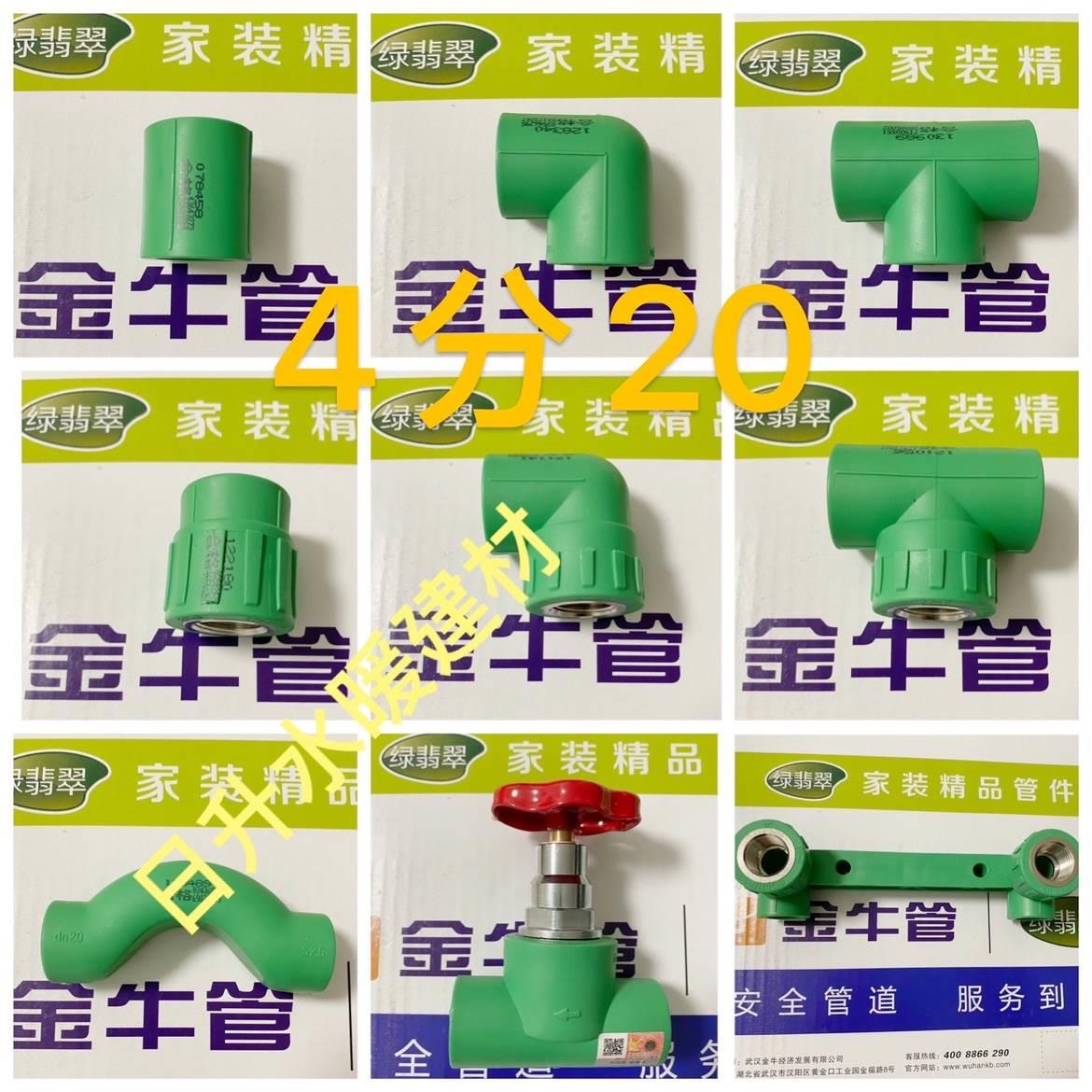 武汉金牛管业绿色翡翠PPR4分20家装冷热水管配件热熔接头内丝弯头