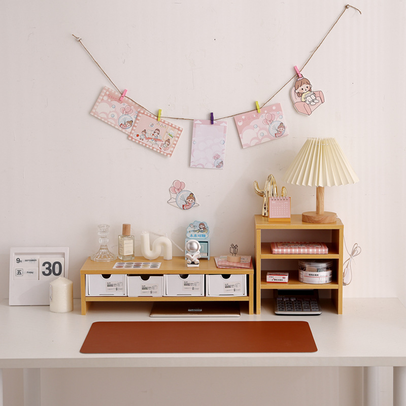 台式显示器宿舍桌上置物架笔记本电脑增高架书桌办公桌桌面收纳架