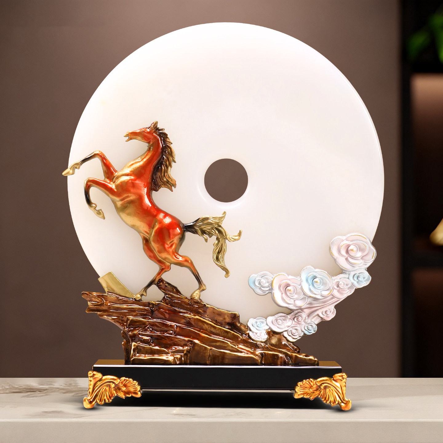 玄关桌面摆件客厅轻奢高档2025新款酒柜办公室装饰开业礼物工艺品,家居饰品,桌面摆件,淘宝优惠券,粉丝福利购,淘宝优惠卷