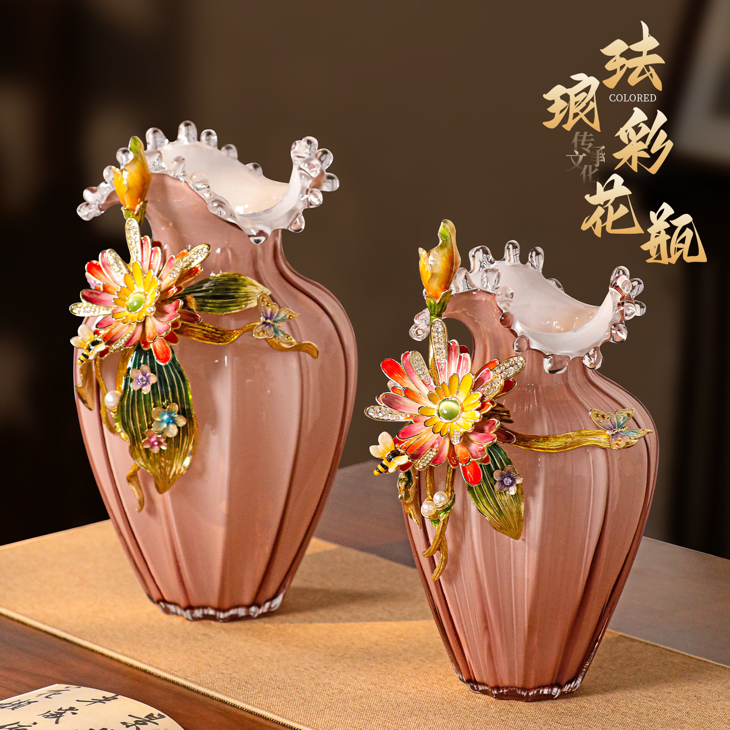 玄关桌面摆件客厅轻奢高档2025新款酒柜办公室装饰开业礼物工艺品