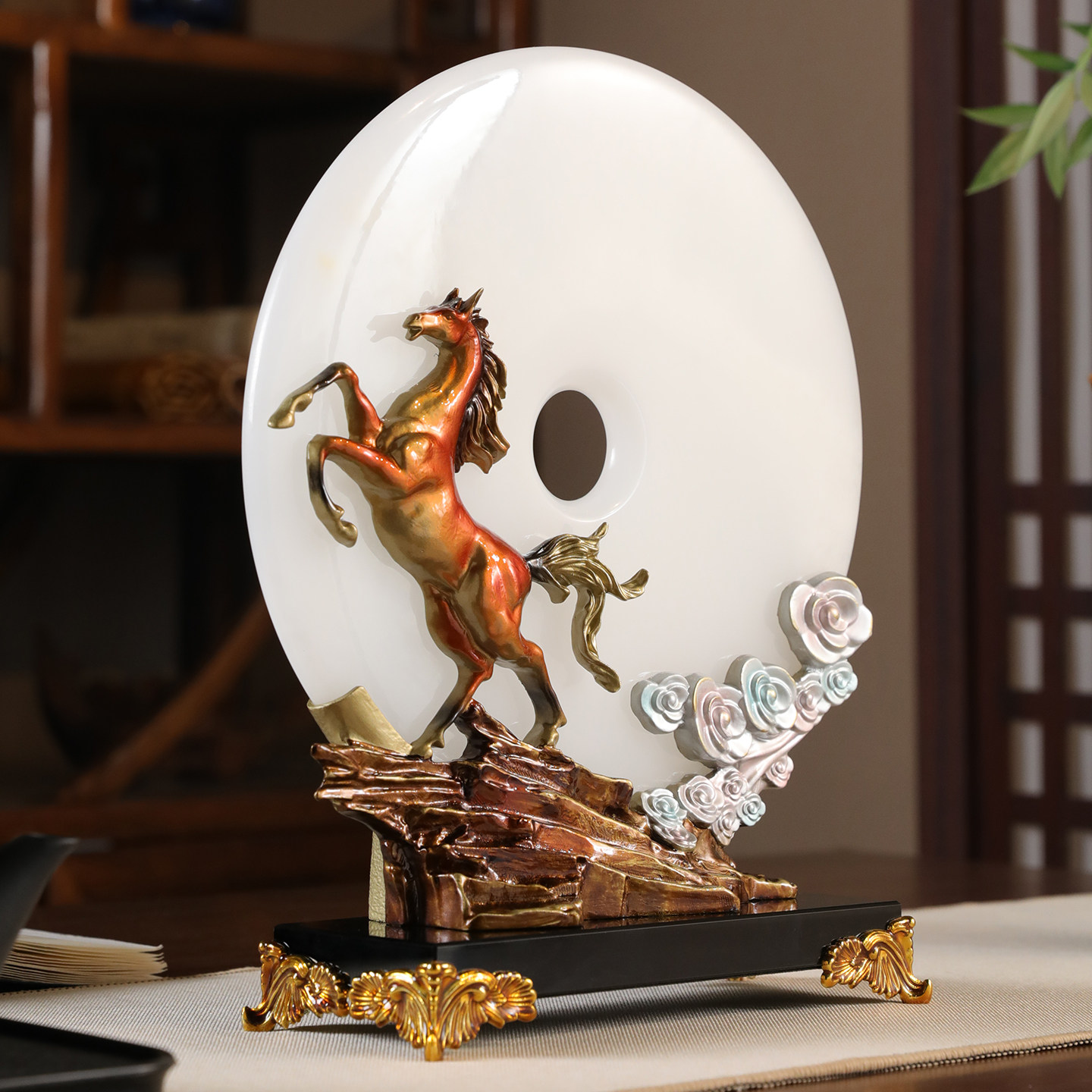 玄关桌面摆件客厅轻奢高档2025新款酒柜办公室装饰开业礼物工艺品,家居饰品,桌面摆件,淘宝优惠券,粉丝福利购,淘宝优惠卷