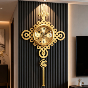 胡桃木钟表挂钟客厅时钟挂墙实木2025新款简约大气高级感装饰挂表