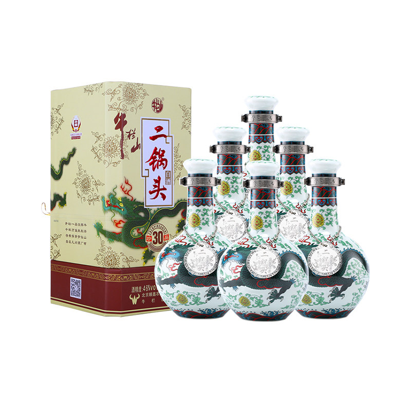 牛栏山二锅头青龙珍品三十46度清香型500ml*6瓶白酒,酒类,白酒/调香白酒,淘宝优惠券,粉丝福利购,淘宝优惠卷