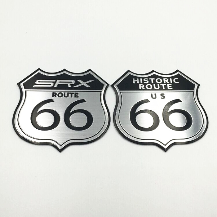 适用于凯迪拉克SRX车贴 66号公路纪念车标贴 车尾标贴铝合金车贴