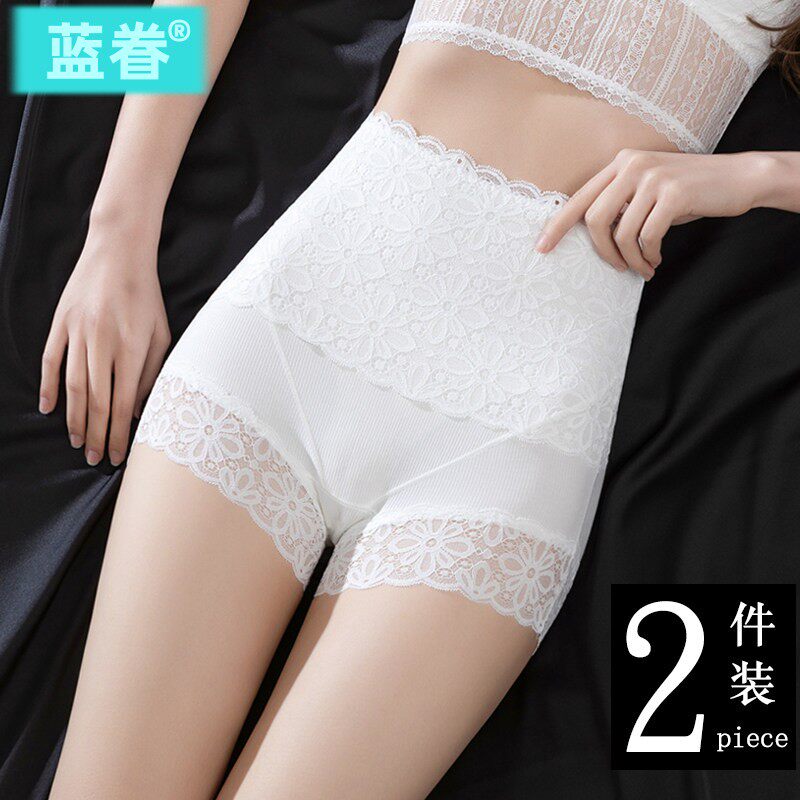 防走光安全裤女夏季薄款蕾丝不卷边内裤二合一高腰收腹大码打底裤