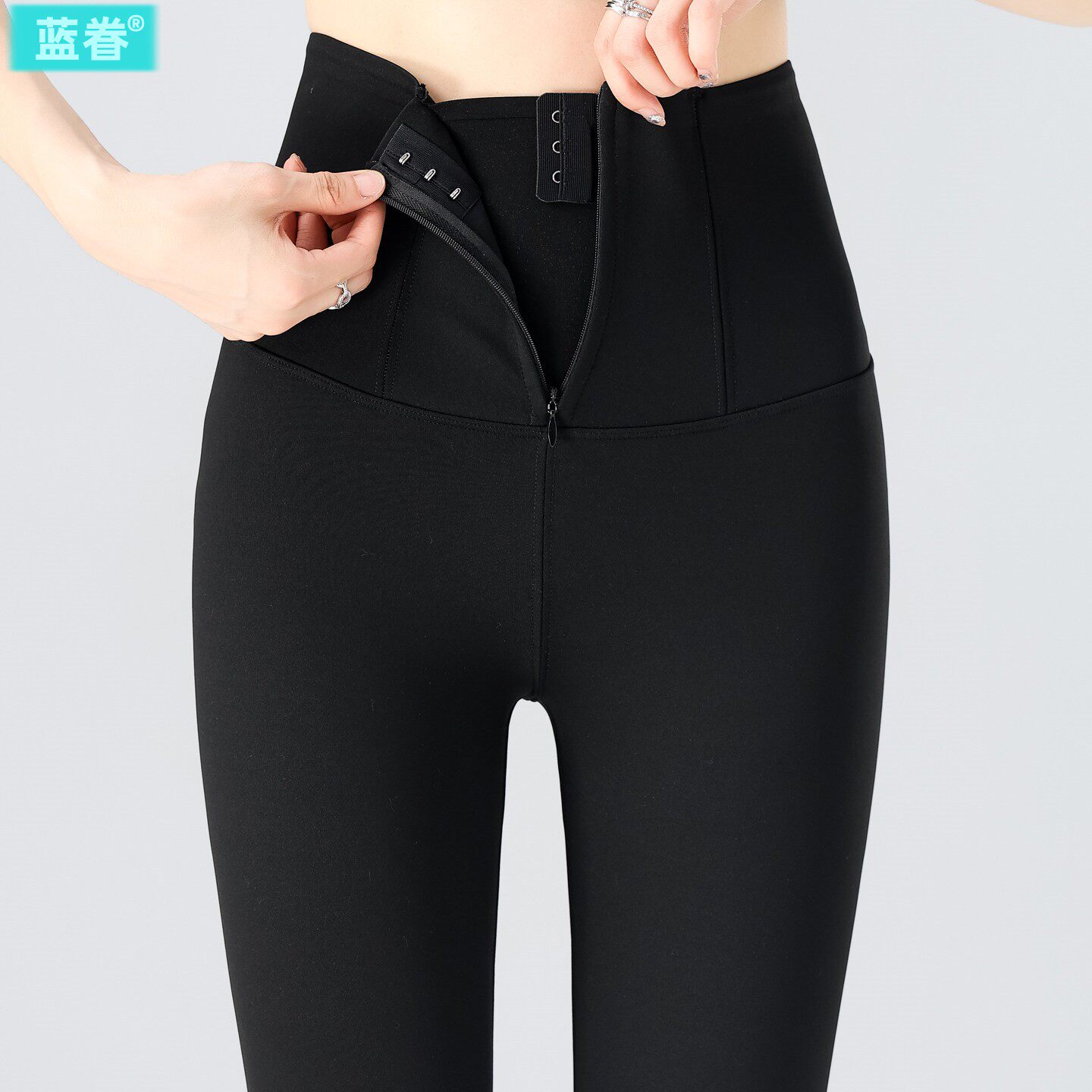 拉链排扣鲨鱼裤女外穿春秋冬2025新款高腰收腹提臀瑜伽九分打底裤