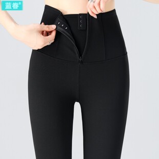 高腰收腹提臀瑜伽九分打底裤 拉链排扣鲨鱼裤 女外穿春秋冬2025新款