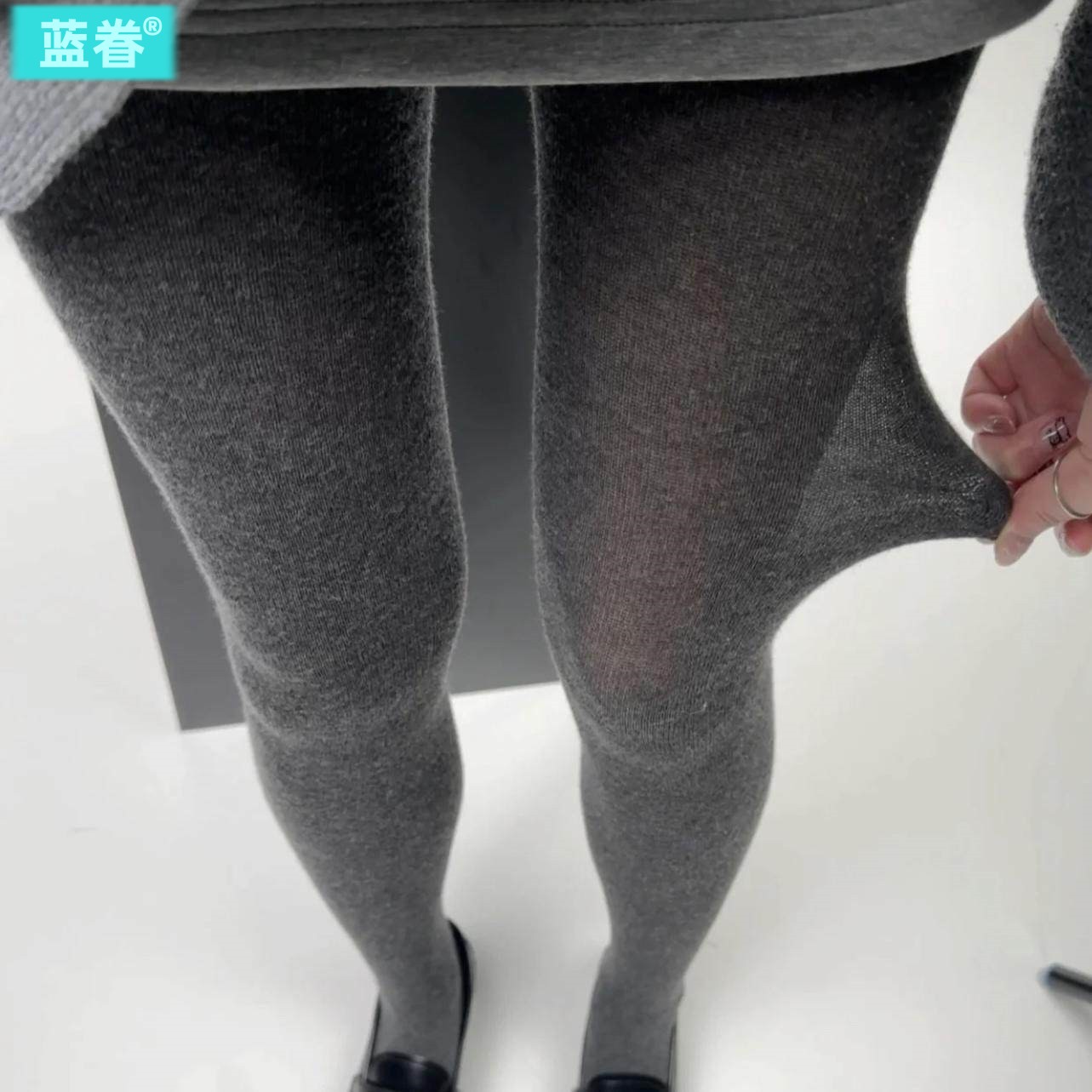 桑蚕丝羊毛连裤袜~很软糯~薄款平纹带跟直角灰色打底连袜裤女春秋