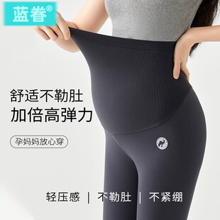 孕妇打底裤外穿瑜伽鲨鱼裤子不勒肚子不掉档孕早晚期春夏薄款春装