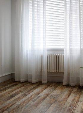 简约现代棉麻亚麻纯色窗纱帘客厅卧室落地窗定制成品加厚白纱窗帘