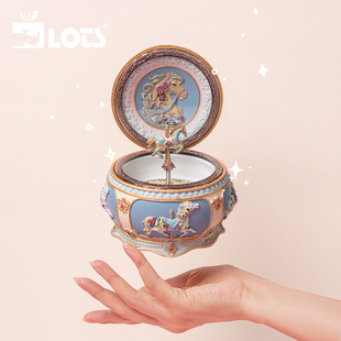 LOTS旋转木马宝盒音乐盒八音盒复古公主少女心情人节生日礼物女生