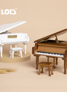 LOTS钢琴八音盒音乐盒木质复古摆件宫崎骏情人节生日礼物女生男生