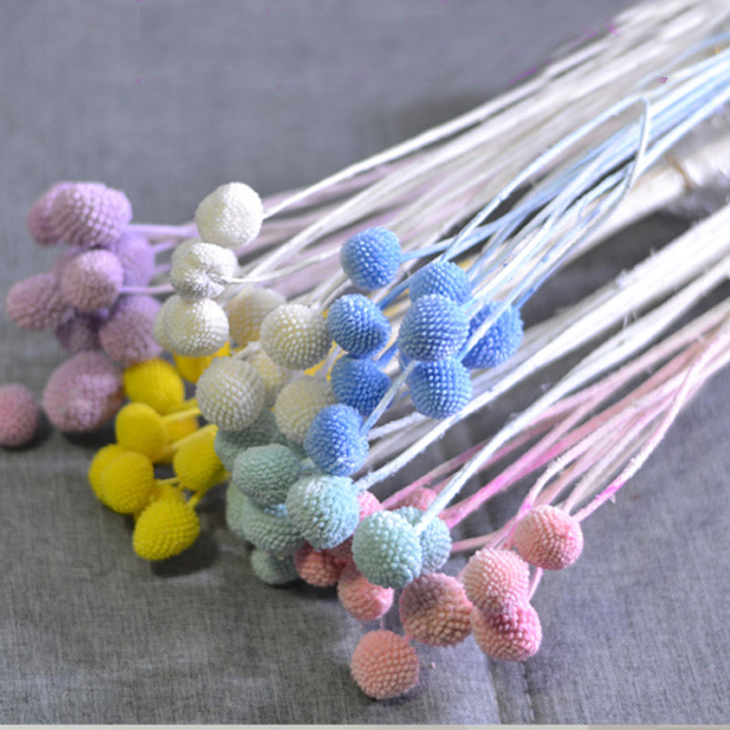 天然黄金球干花包混搭花束长枝永生花家居插花装饰摆件花盒材料包