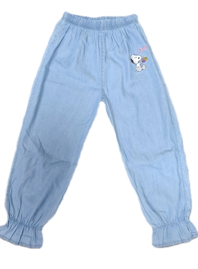 史努比夏季女童薄款牛仔防蚊裤