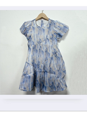 安米莉夏季女童中大童短袖连衣裙