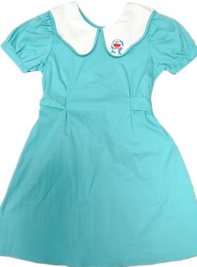 多拉a梦夏季女童短袖连衣裙