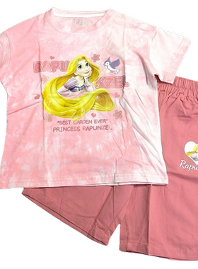 迪夏季女童中大童套装短袖中裤2件套