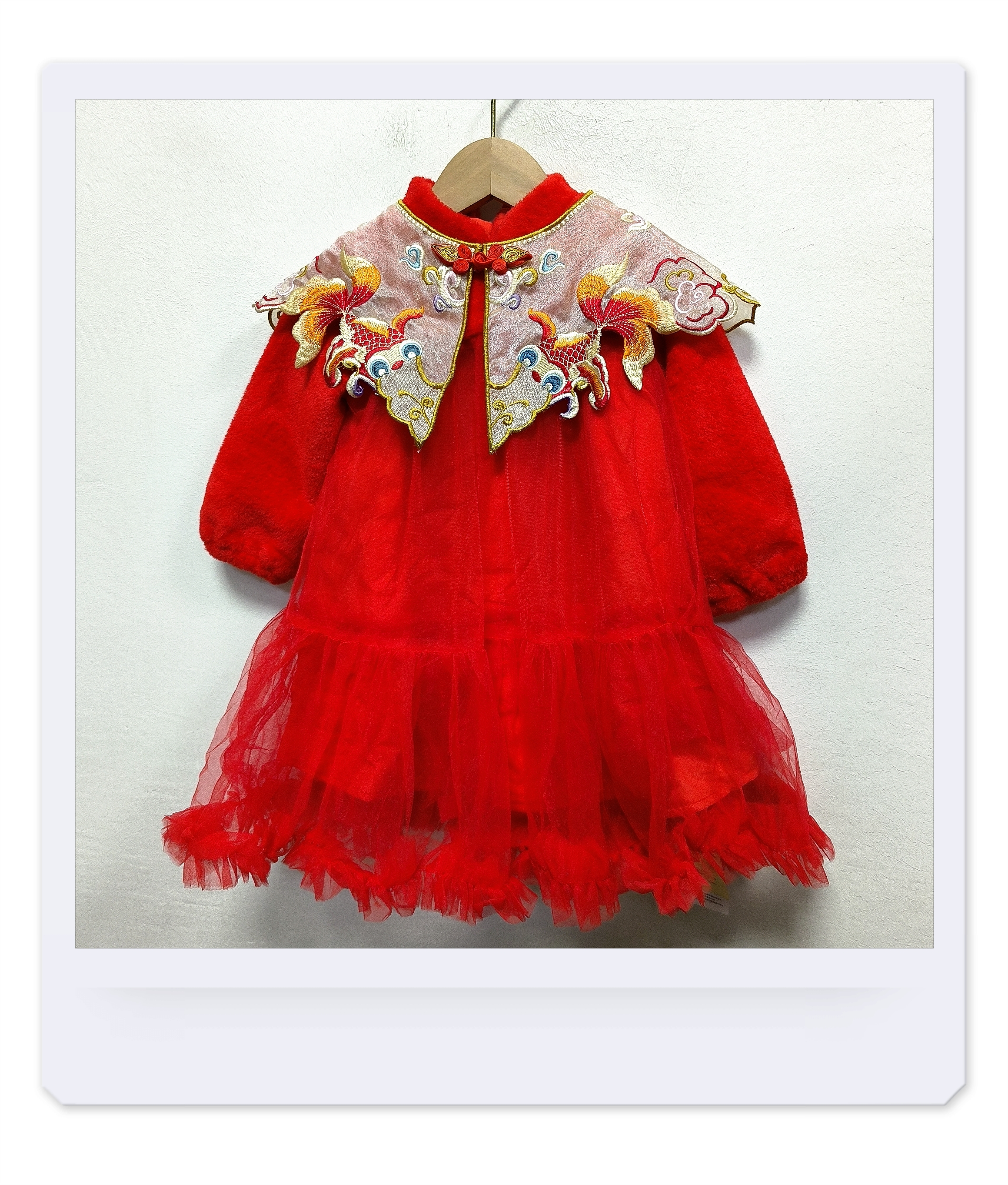 安米莉秋冬女童小童连衣裙中式新年装