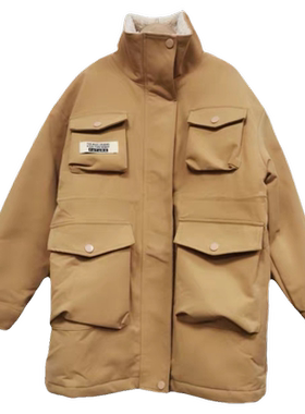 清仓多拉a梦秋冬女童加绒中长款外套