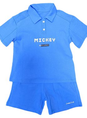 迪夏款男童套装短袖polo衫短裤2件套