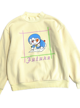 清仓多拉a梦秋冬女童中大童加绒卫衣