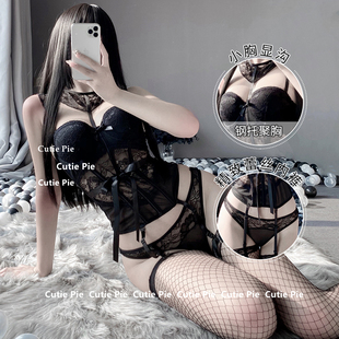 cutie：内衣制服性感开档免脱连体衣小胸做你黑丝束身显瘦猫女郎