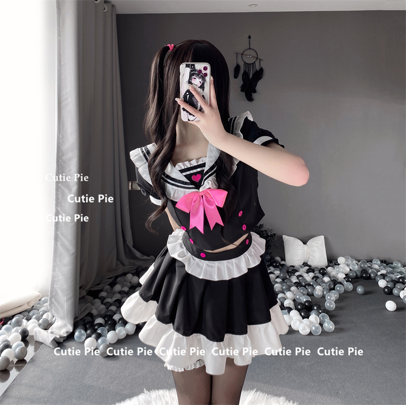 cutie：甜嗲萌仆内衣可爱日系cos女仆装性感黑丝诱惑制服套装女