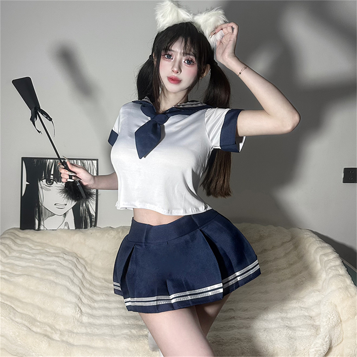 cutie做你的猫性感内衣JK睡衣校园可爱制服少女白丝夜店酒吧套装
