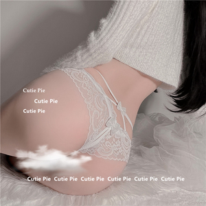 cutie：手用腻了开档蕾丝性感内裤情侣女夏女薄款丁字裤免脱中腰