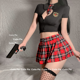cutie：性感可爱学生领带高中生制服JK学院风cos黑丝套装 英伦学院