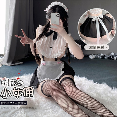 cutie：娇软甜喘*原创佣制服内衣女性感睡衣护士制服美背蝴蝶酒吧