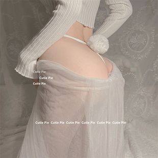 纯色制服cos 可爱胖次日系学生T裤 cutie：性感内裤 可爱毛球丁字裤