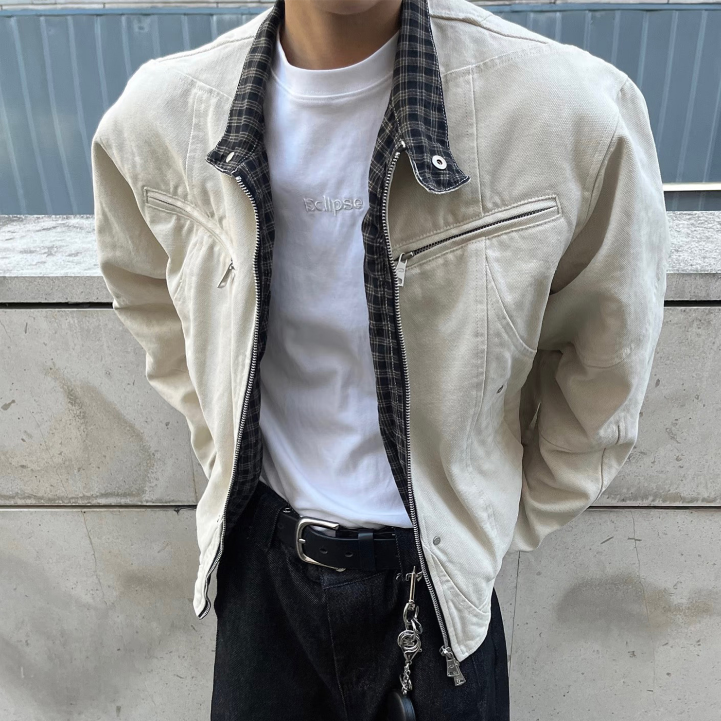 cleanfit哈灵顿飞行翻领夹克外套