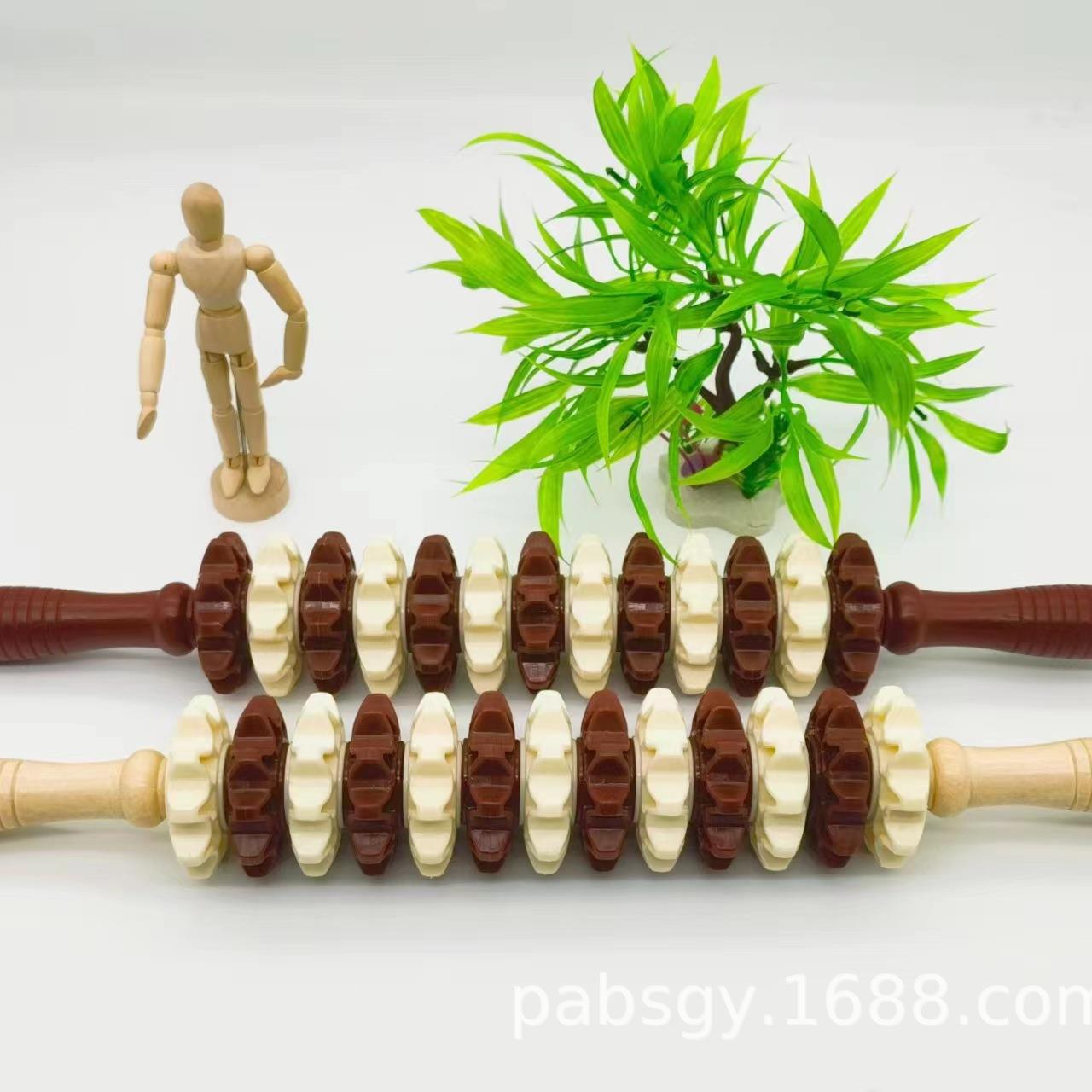 木制按器，木制滚轮按器木制工艺木制九轮按器推背器