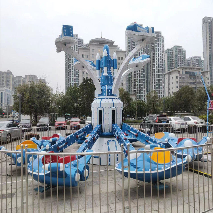 双层自控飞机新款公园广场儿童游乐设备旋转升降网红摆摊娱乐项目