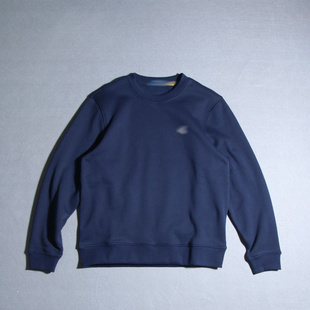 P欧美简约刺绣小标男圆领套头棉质加厚抓绒卫衣不变形不起球