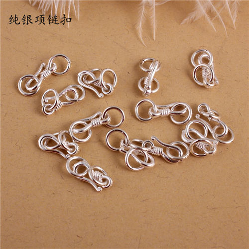 仙记纯银吊坠扣项链连接配件