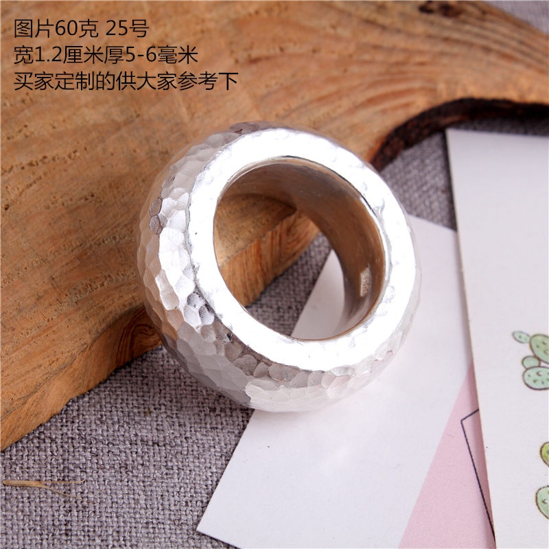 手工锤纹土豪风皇帝闭口尺寸扳指