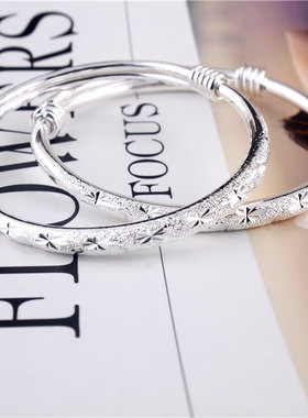 正品s99纯银手镯满天星