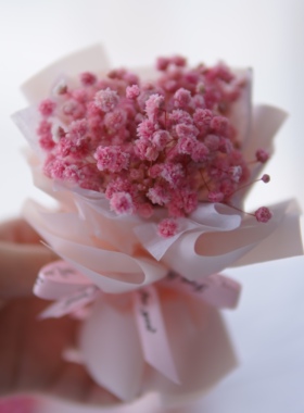 车载香薰出风口迷你干花束粉色紫色满天星伴手礼盒闺蜜生日送朋友