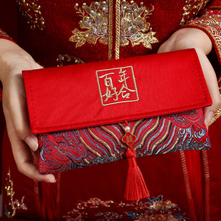 改口红包结婚订婚专用万元大红包钱袋高级刺绣布红包见家长利是封