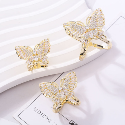 蝴蝶锆石大衣腰带扣多用丝巾扣