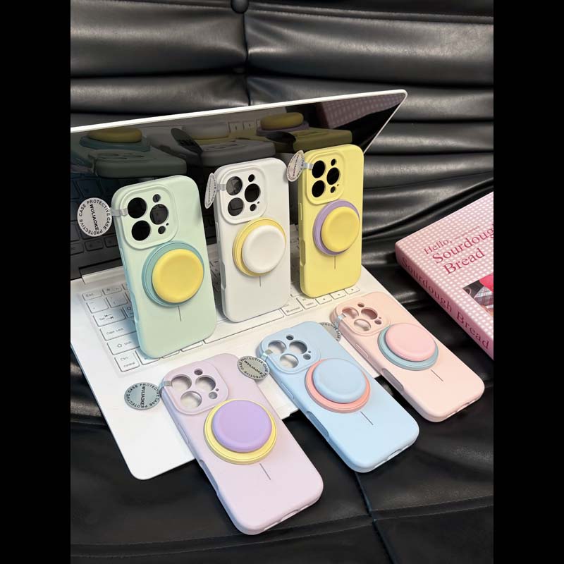 拼色磁吸支架+液态硅胶ai按键一体适用苹果16promax手机壳iPhone16pro全包苹果15防摔简约高级感防摔多巴胺